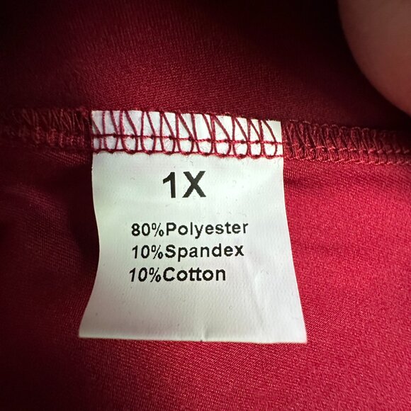 Set of 2 Cold Shoulder Short Sleeve Tops - Red and Black - Women's Plus 1x NWOT - Picture 4 of 8